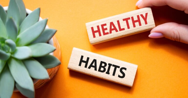 Healthy,Habits,Symbol.,Concept,Word,Healthy,Habits,On,Wooden,Blocks